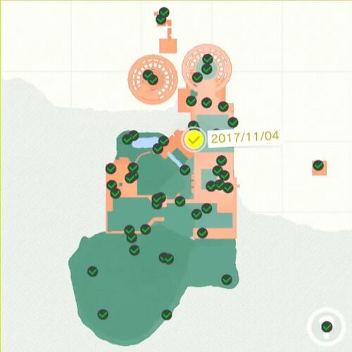 石の壁の真ん中に