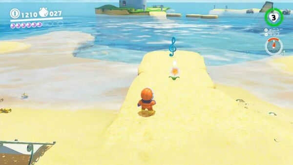 海面ダッシュで 音符集め