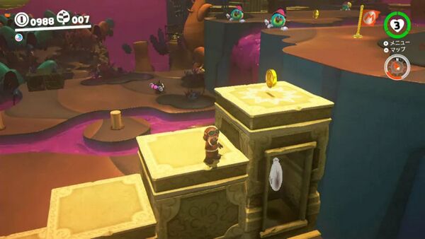 せり上がる石柱の中