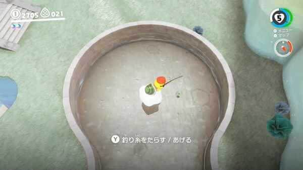 プールで フィッシング！