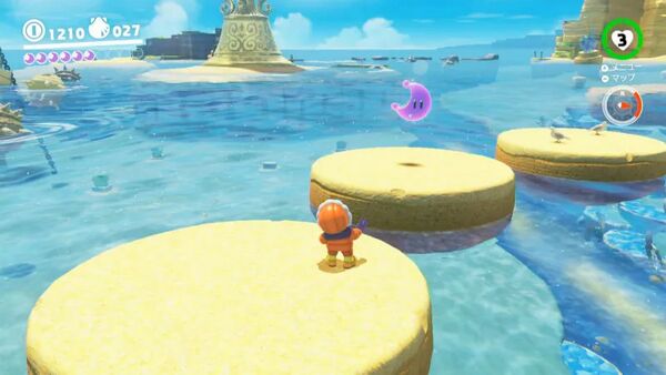 海面ダッシュで 音符集め