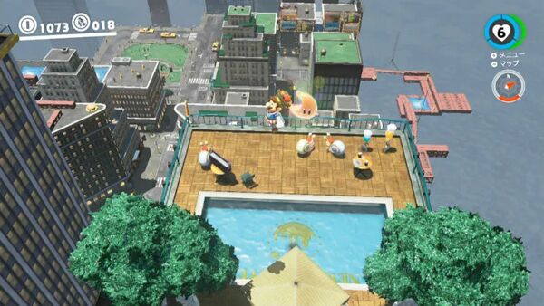 プールの上に かがやいて