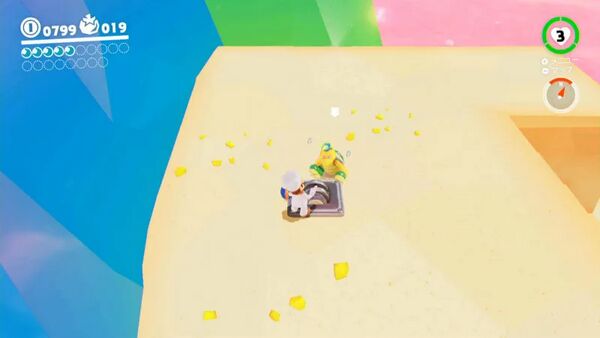 チーズ岩の中に