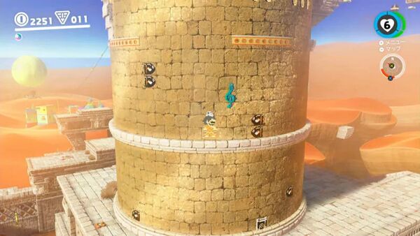 壁画の中で 音符集め