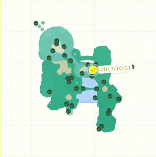 くずれた化石の中から