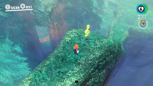 壁の上で 音符集め