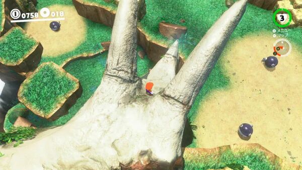 巨大化石に守られて