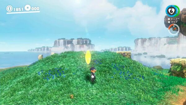 くずれ岩の下に