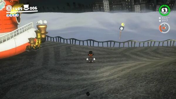 ドクロ看板に乗っかって