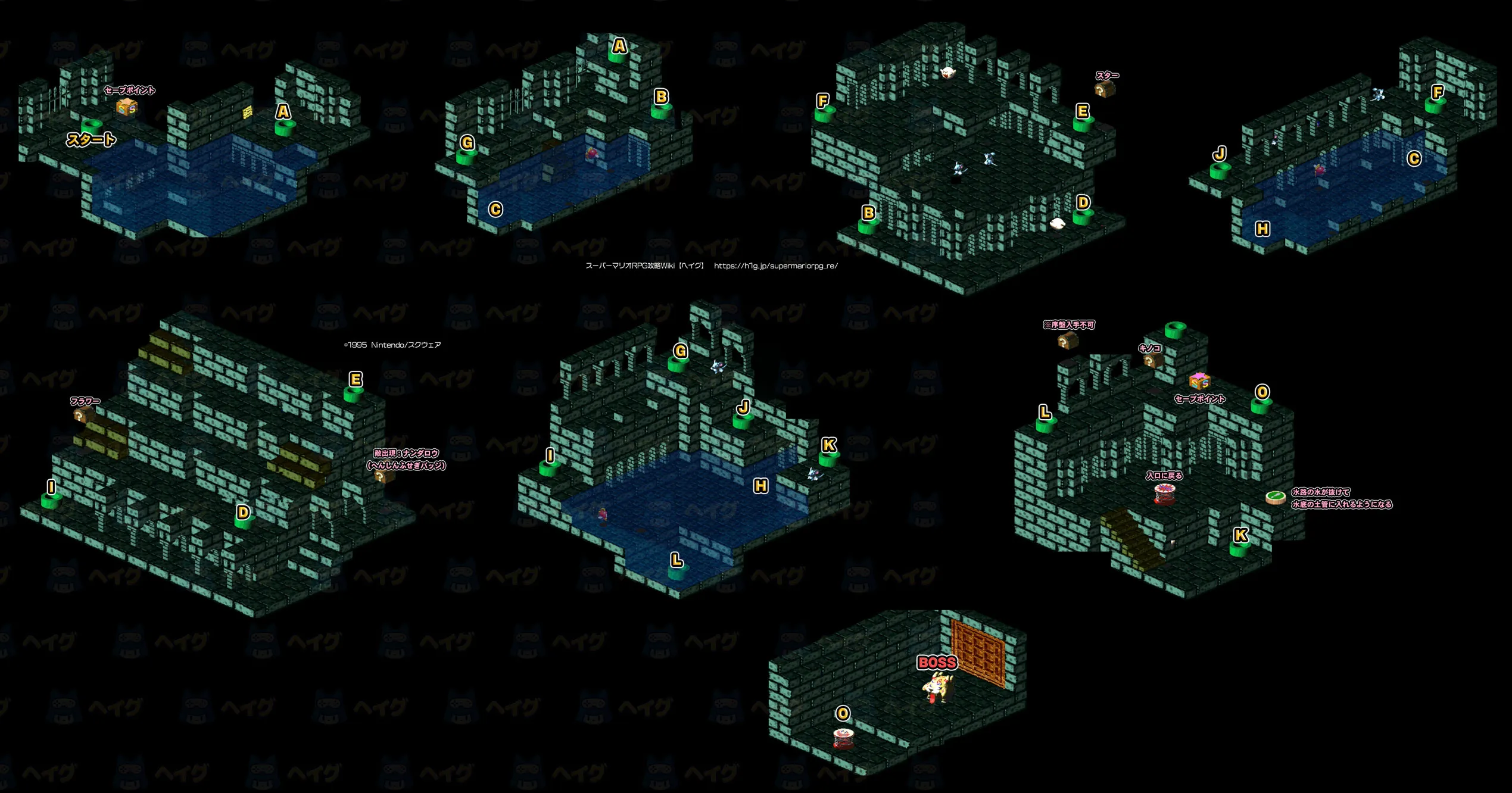 キノケロ水路のマップ