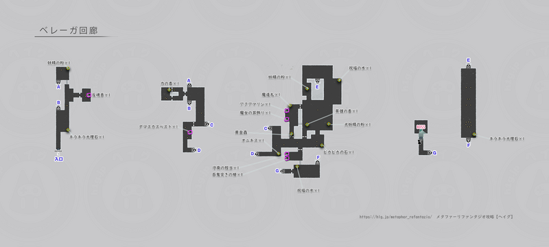 ベレーガ回廊のマップ