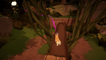 丸太の重りを使って先へ進む