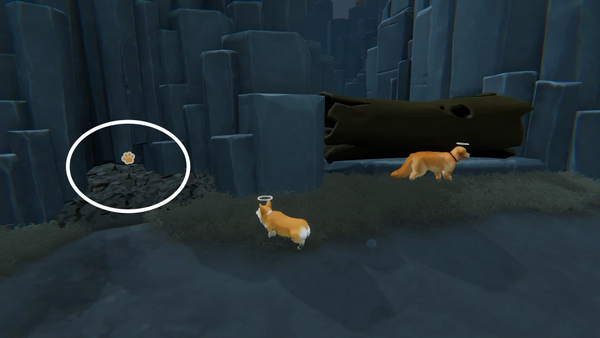 枯れ葉を掘ってボングだけで進む