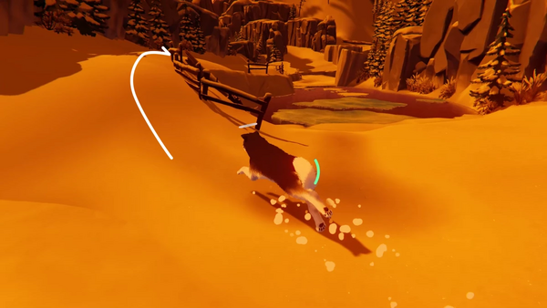 細かい足場は渡らず左へ