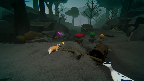 枝を手前に引っ張る