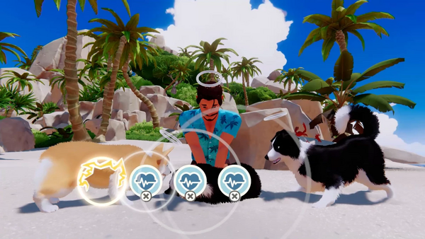 リズムゲームで犬を救出