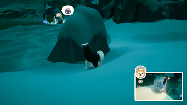 マラミュートで岩陰へ