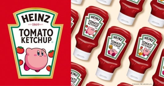 3種のデザインで、6月から数量限定販売_「星のカービィ」と_ハインツ_トマトケチャップがコラボレーションの画像