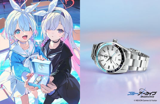 大人気スマートフォン向けゲーム『ブルーアーカイブ_-Blue_Archive-』に登場する、アロナとプラナからのプレゼントをイメージした機械式ウォッチが登場します。の画像