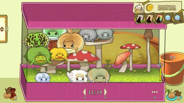 キモかわ生物を集めて、カエルで大もうけ！放置系経営シミュレーション『まん丸！ブルフロ池』体験版が本日Steamに登場の画像
