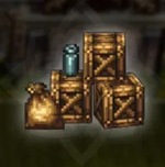 積み上げた木箱