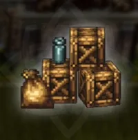 積み上げた木箱