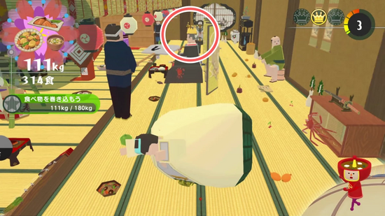 「食べものをいっぱい2」1つめのクラウンの場所