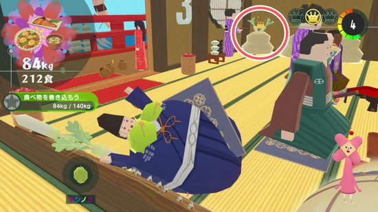 「食べものをいっぱい1」1つめのクラウンの場所