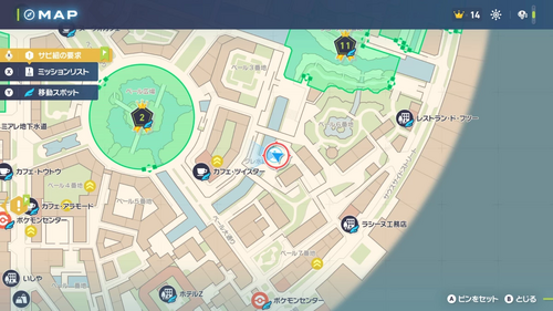 「ニンフィア ～癒しの配達員～」発生場所・地図