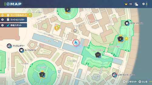 「ピジョットたちは空を飛ぶ」発生場所・地図