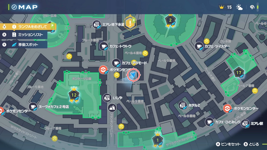 カギの場所・地図（カギをなくしたクレッフィ）