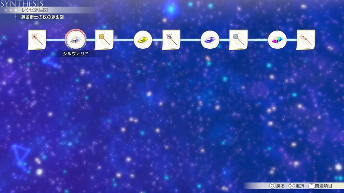 錬金術士の杖の派生図