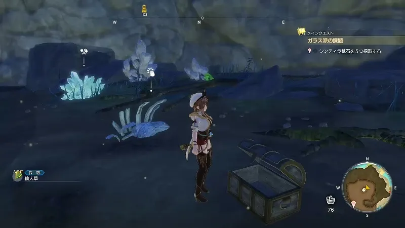 滝壺の中州：仙人草