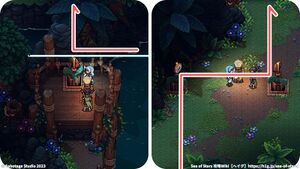 攻略チャート：ジャングルの道：鏡つき風車のナゾ解き