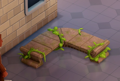 神殿のコーナーベンチ