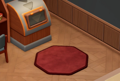 スタッフの八角形ラグ