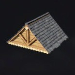 ログハウスの玄関屋根