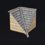 ログハウスの三角屋根D