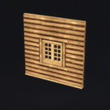 ログハウスの窓枠壁