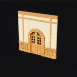 木造りのドア枠壁