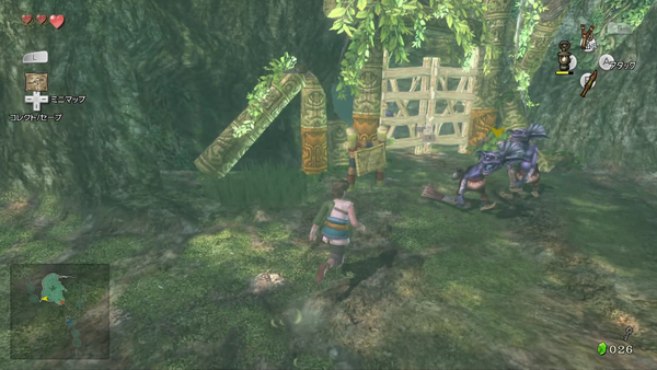 南西の門を開け、神殿入口前へ