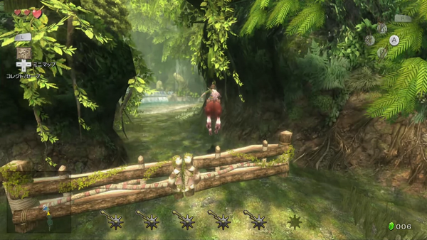 柵を飛び越えて森のさらに奥へ